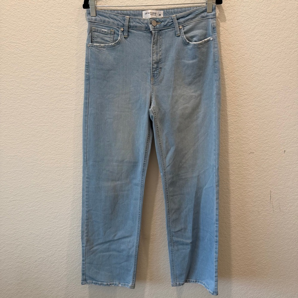 Just Black Denim Womens Light Wash High Rise Straight Leg Jeans Size 29 Made USA